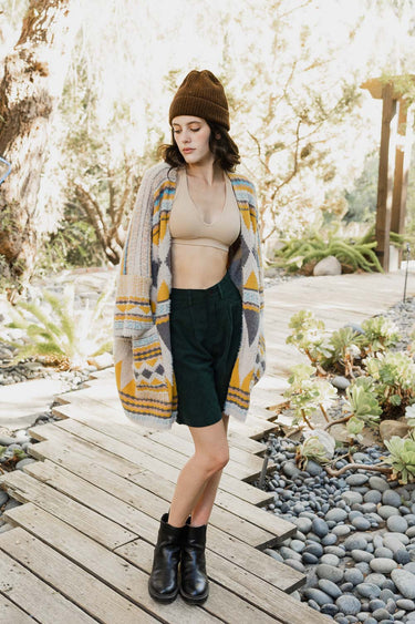 Dreams Faux Hair Pocket Aztec Ruana